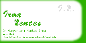 irma mentes business card